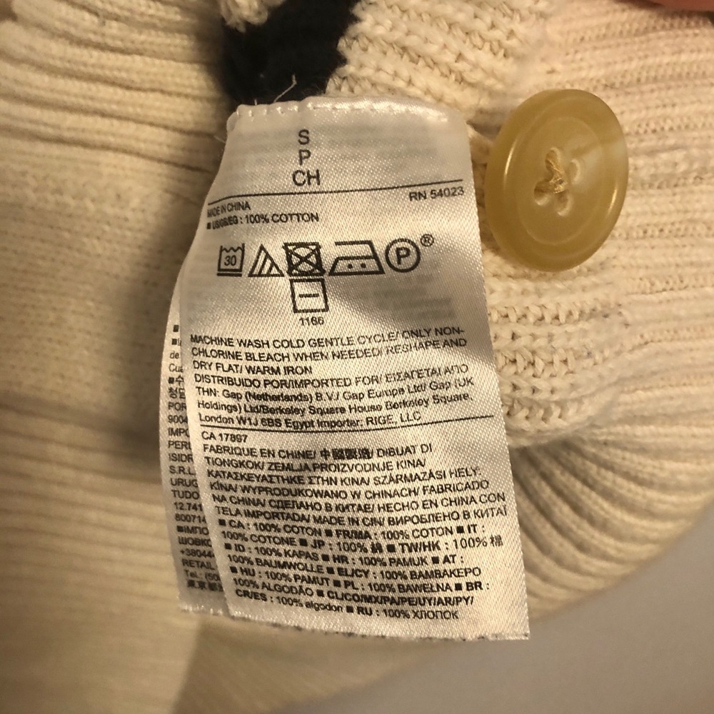 Banana Republic Mens Cotton Cream Ribbed Knit Cardigan Preppy Shawl Collar - Picture 10 of 10